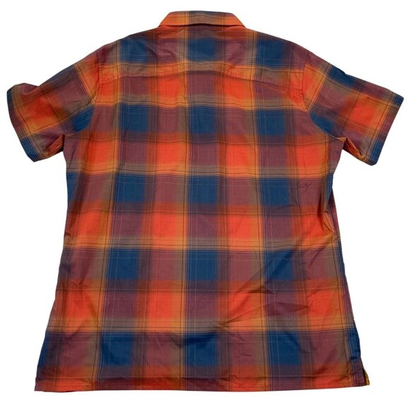 Kühl Mens Shirt Large Plaid Short-Sleeve Button-Up Orange Born in the Mountains - Picture 2 of 12